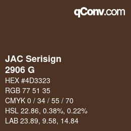 カラーコード: JAC Serisign - 2906 G | qconv.com