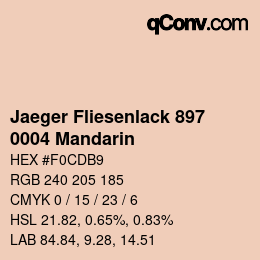 Código de color: Jaeger Fliesenlack 897 - 0004 Mandarin | qconv.com