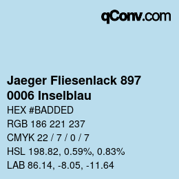Código de color: Jaeger Fliesenlack 897 - 0006 Inselblau | qconv.com