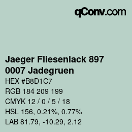 カラーコード: Jaeger Fliesenlack 897 - 0007 Jadegruen | qconv.com