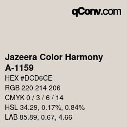 Farbcode: Jazeera Color Harmony - A-1159 | qconv.com