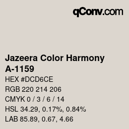 Código de color: Jazeera Color Harmony - A-1159 | qconv.com