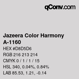 カラーコード: Jazeera Color Harmony - A-1160 | qconv.com