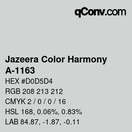 Code couleur: Jazeera Color Harmony - A-1163 | qconv.com