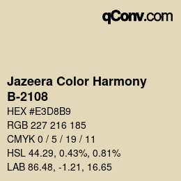 Código de color: Jazeera Color Harmony - B-2108 | qconv.com