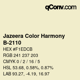 Código de color: Jazeera Color Harmony - B-2110 | qconv.com