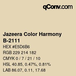 Farbcode: Jazeera Color Harmony - B-2111 | qconv.com