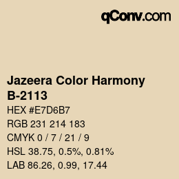 Farbcode: Jazeera Color Harmony - B-2113 | qconv.com