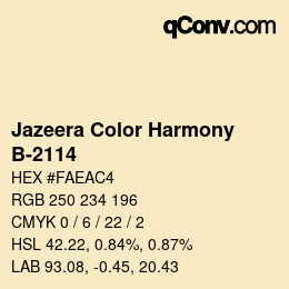 Código de color: Jazeera Color Harmony - B-2114 | qconv.com