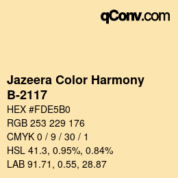 Código de color: Jazeera Color Harmony - B-2117 | qconv.com