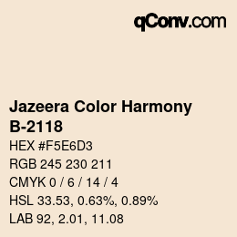 Code couleur: Jazeera Color Harmony - B-2118 | qconv.com