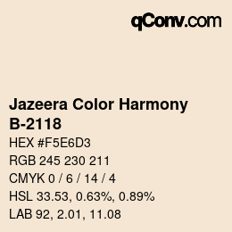 カラーコード: Jazeera Color Harmony - B-2118 | qconv.com