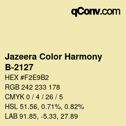 カラーコード: Jazeera Color Harmony - B-2127 | qconv.com