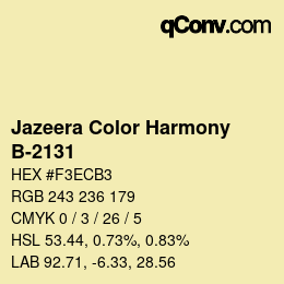 Código de color: Jazeera Color Harmony - B-2131 | qconv.com