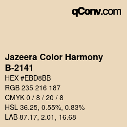 Código de color: Jazeera Color Harmony - B-2141 | qconv.com