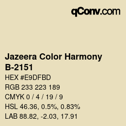 Código de color: Jazeera Color Harmony - B-2151 | qconv.com