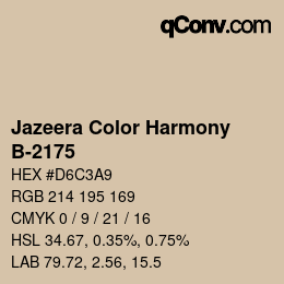 Farbcode: Jazeera Color Harmony - B-2175 | qconv.com