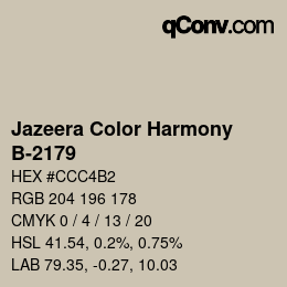 Farbcode: Jazeera Color Harmony - B-2179 | qconv.com