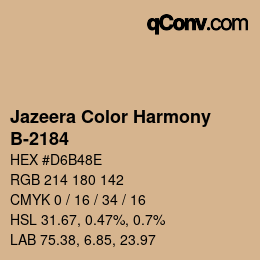 カラーコード: Jazeera Color Harmony - B-2184 | qconv.com