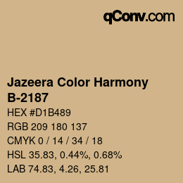 Código de color: Jazeera Color Harmony - B-2187 | qconv.com