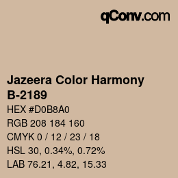 Farbcode: Jazeera Color Harmony - B-2189 | qconv.com