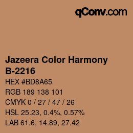 Code couleur: Jazeera Color Harmony - B-2216 | qconv.com