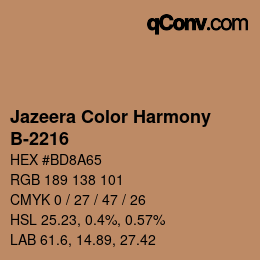 カラーコード: Jazeera Color Harmony - B-2216 | qconv.com
