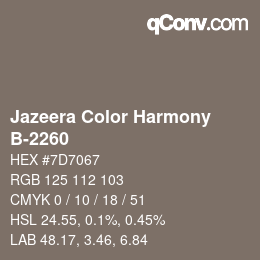 Color code: Jazeera Color Harmony - B-2260 | qconv.com