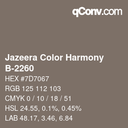 カラーコード: Jazeera Color Harmony - B-2260 | qconv.com