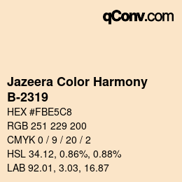 Farbcode: Jazeera Color Harmony - B-2319 | qconv.com