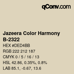 Farbcode: Jazeera Color Harmony - B-2322 | qconv.com