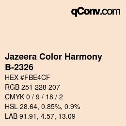 Código de color: Jazeera Color Harmony - B-2326 | qconv.com