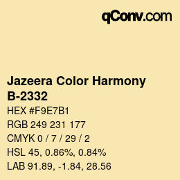 Código de color: Jazeera Color Harmony - B-2332 | qconv.com