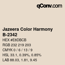 Farbcode: Jazeera Color Harmony - B-2342 | qconv.com