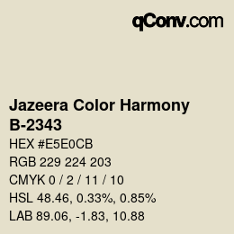 Código de color: Jazeera Color Harmony - B-2343 | qconv.com