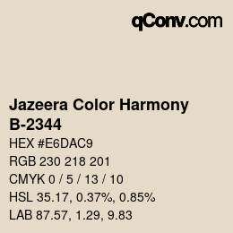 カラーコード: Jazeera Color Harmony - B-2344 | qconv.com