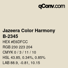 Código de color: Jazeera Color Harmony - B-2345 | qconv.com