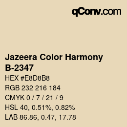 Farbcode: Jazeera Color Harmony - B-2347 | qconv.com