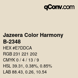 Código de color: Jazeera Color Harmony - B-2348 | qconv.com