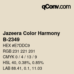 カラーコード: Jazeera Color Harmony - B-2349 | qconv.com