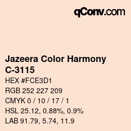 カラーコード: Jazeera Color Harmony - C-3115 | qconv.com