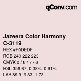 Code couleur: Jazeera Color Harmony - C-3119 | qconv.com