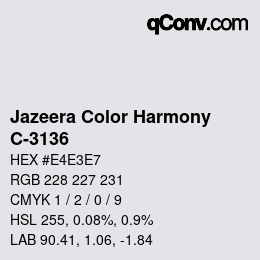 Code couleur: Jazeera Color Harmony - C-3136 | qconv.com
