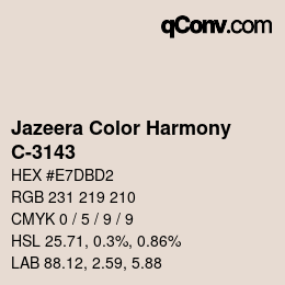 Farbcode: Jazeera Color Harmony - C-3143 | qconv.com