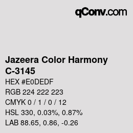 Code couleur: Jazeera Color Harmony - C-3145 | qconv.com