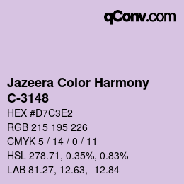 Code couleur: Jazeera Color Harmony - C-3148 | qconv.com