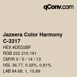 Code couleur: Jazeera Color Harmony - C-3317 | qconv.com