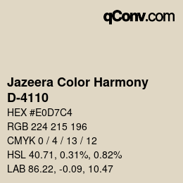 Code couleur: Jazeera Color Harmony - D-4110 | qconv.com