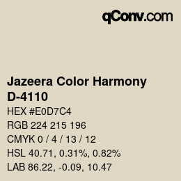 カラーコード: Jazeera Color Harmony - D-4110 | qconv.com