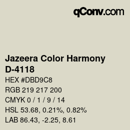 カラーコード: Jazeera Color Harmony - D-4118 | qconv.com